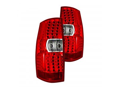 LED Tail Lights; Chrome Housing; Red Lens (07-14 Yukon)