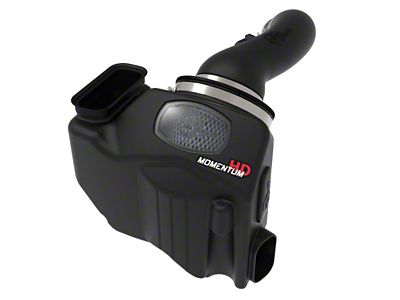 AFE Momentum HD Cold Air Intake with Pro 10R Oiled Filter; Black (20-23 6.6L Duramax Sierra 2500 HD)