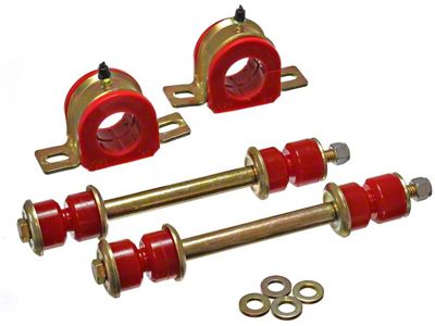 Front Sway Bar Bushings with Endlinks; 36mm; Red (07-10 4WD Silverado 3500 HD)