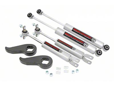 Rough Country 1.50 to 2-Inch Leveling Torsion Bar Keys with Premium N3 Shocks (11-19 Sierra 2500 HD w/o MagneRide)
