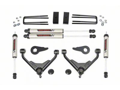Rough Country 3-Inch Bolt-On Upper Control Arm Suspension Lift Kit with V2 Monotube Shocks for FT RPO Codes (07-10 Silverado 2500 HD)