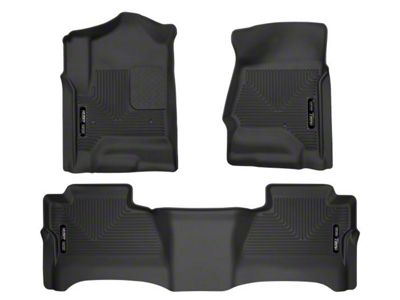 Husky Liners WeatherBeater Front and Second Seat Floor Liners; Footwell Coverage; Black (15-19 Sierra 2500 HD Crew Cab)