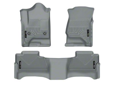 Husky Liners WeatherBeater Front and Second Seat Floor Liners; Footwell Coverage; Gray (15-19 Sierra 2500 HD Crew Cab)