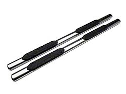 Barricade 4-Inch Oval Straight End Side Step Bars; Stainless Steel (07-14 Sierra 2500 HD Extended Cab)