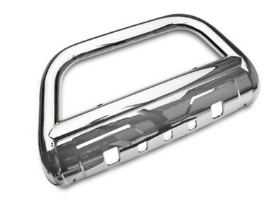 Barricade 3.50-Inch Oval Bull Bar with Skid Plate; Stainless Steel (11-19 Sierra 2500 HD)
