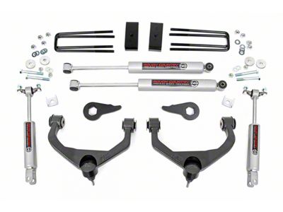 Rough Country 3.50-Inch Bolt-On Suspension Lift Kit with Premium N3 Shocks (11-19 Silverado 3500 HD SRW w/o Factory Overload Springs, Excluding MagneRide)