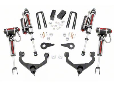 Rough Country 3.50-Inch Bolt-On Suspension Lift Kit with Vertex Reservoir Shocks (11-19 Silverado 3500 HD SRW w/o Factory Overload Springs, Excluding MagneRide)