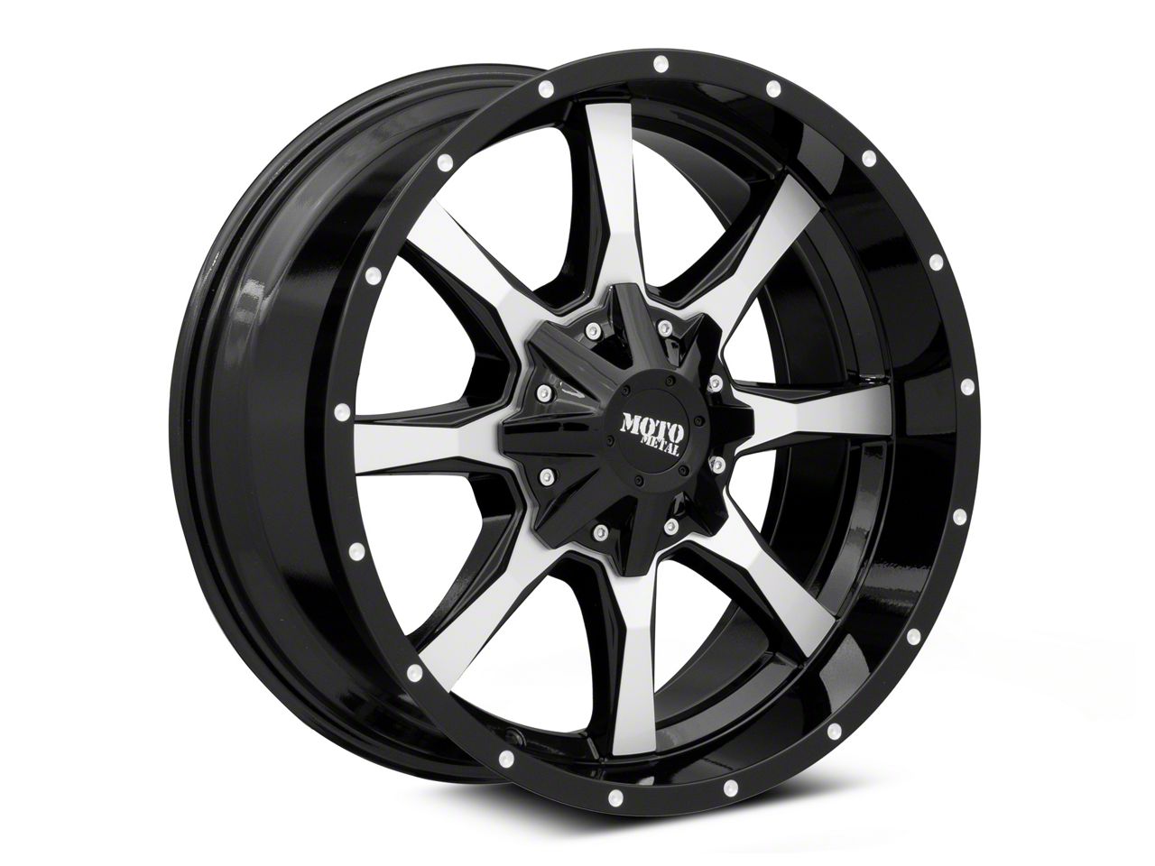 Moto Metal RAM 2500 MO970 Gloss Black Machined 8-Lug Wheel; 20x10; 12mm ...