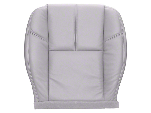 Replacement Bucket Seat Bottom Cover; Driver Side; Light Titanium/Gray Leather (07-14 Sierra 2500 HD w/ Non-Ventilated Seats)