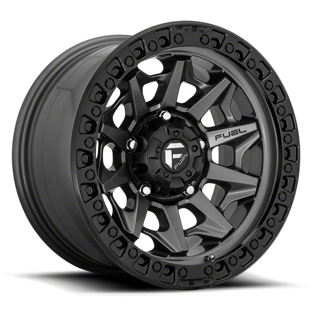 Fuel Wheels Silverado 2500 Covert Matte Gunmetal with Black Bead Ring 8