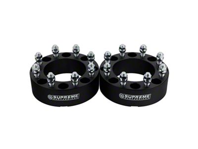 Supreme Suspensions 2-Inch Pro Billet Hub Centric Wheel Spacers; Black; Set of Two (07-10 Sierra 2500 HD)
