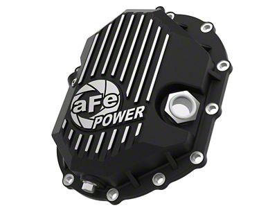 AFE Pro Series Front Differential Cover with Machined Fins; Black (11-19 6.0L Sierra 3500 HD; 11-23 6.6L Duramax Sierra 3500 HD)