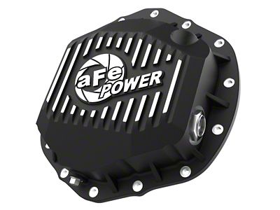AFE Pro Series Rear Differential Cover with Machined Fins; Black (20-23 Sierra 2500 HD)