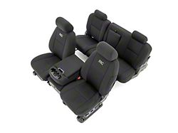 Rough Country Neoprene Front and Rear Seat Covers; Black (11-13 Silverado 2500 HD Crew Cab)