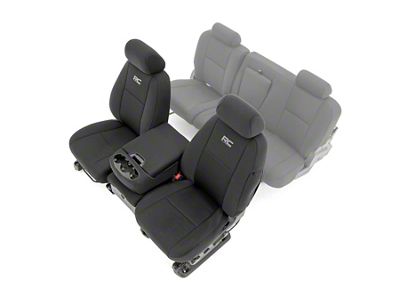 Rough Country Neoprene Front Seat Covers; Black (11-13 Sierra 2500 HD)