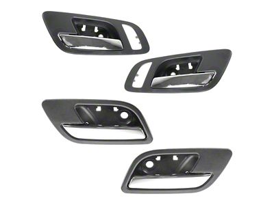 Interior Door Handles; Front and Rear; Chrome and Black (07-13 Sierra 2500 HD Crew Cab)