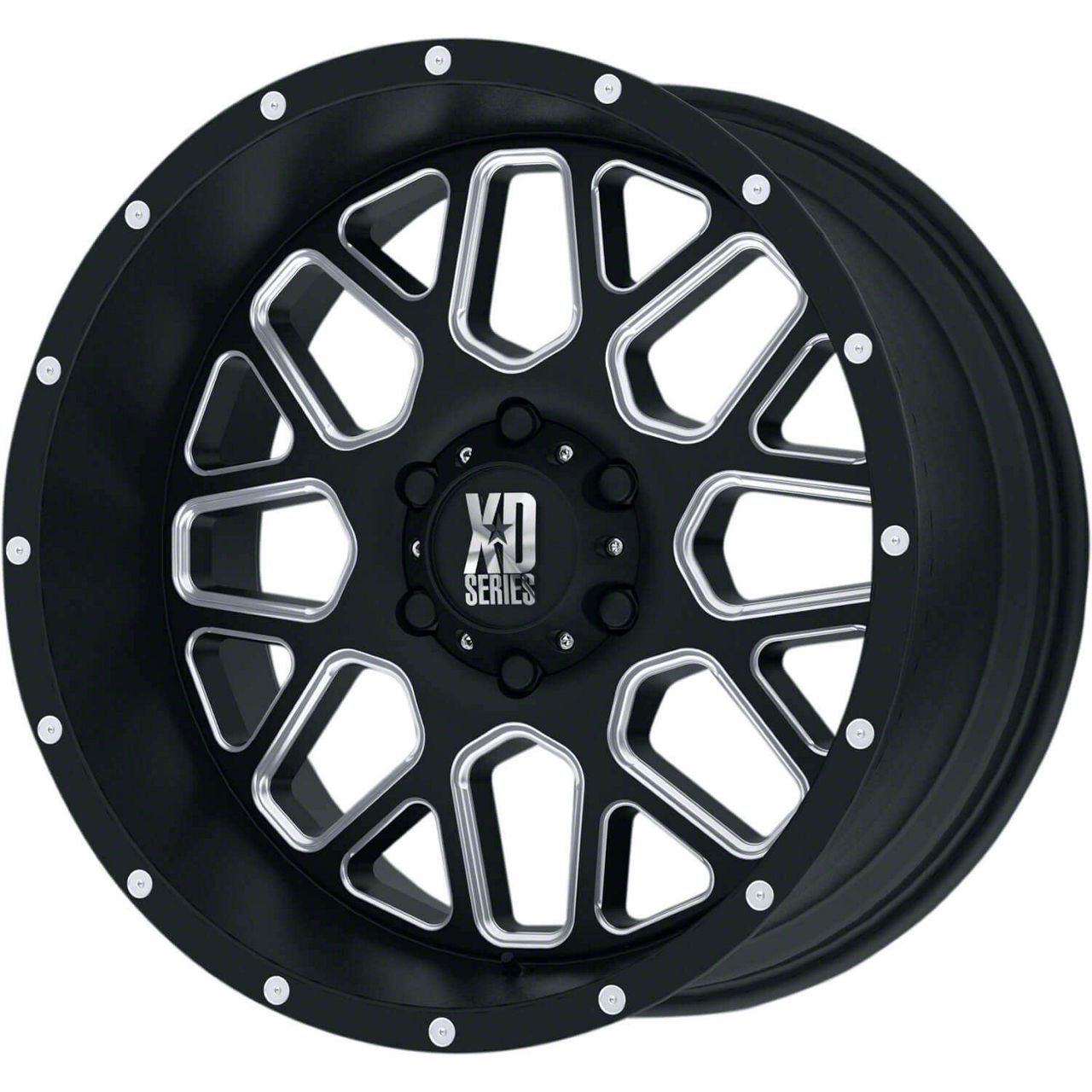 XD RAM 2500 Grenade Satin Black Milled 8-Lug Wheel; 20x10; -24mm Offset ...