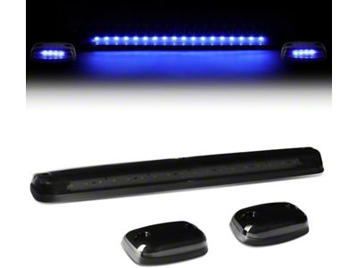 Blue LED Roof Cab Lights; Smoked (07-13 Silverado 2500 HD)