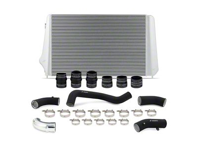 Mishimoto Performance Intercooler Kit with Black Piping; Silver (17-19 6.6L Duramax Sierra 2500 HD)