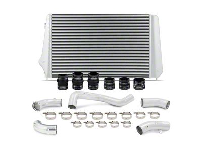 Mishimoto Performance Intercooler Kit with Polished Piping; Silver (17-19 6.6L Duramax Sierra 2500 HD)