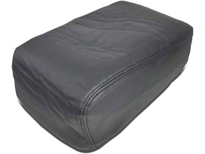 Leather Center Console Lid Cover; Black (07-14 Silverado 3500 HD)