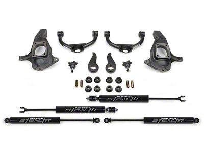 Fabtech 3.50-Inch Ball Joint Upper Control Arm Lift Kit with Stealth Shocks (11-19 Silverado 3500 HD Extended/Double Cab, Crew Cab)