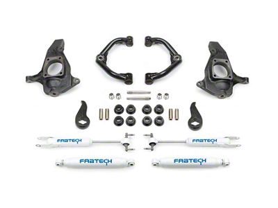 Fabtech 3.50-Inch Uniball Upper Control Arm Lift Kit with Performance Shocks (11-19 Silverado 3500 HD Extended/Double Cab, Crew Cab)