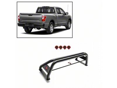 Atlas Roll Bar with 7-Inch Red Round LED Lights; Black (03-23 RAM 2500 w/o RAM Box)