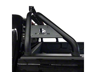 Classic Roll Bar with 5.30-Inch Black Round Flood LED Lights; Black (02-23 RAM 1500 w/o RAM Box)