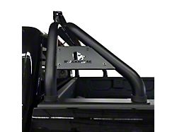 Classic Roll Bar with 5.30-Inch Black Round Flood LED Lights; Black (00-23 F-150 Styleside)