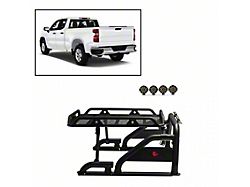 Warrior Roll Bar with 7-Inch Black Round LED Lights; Black (03-23 RAM 2500 w/o RAM Box)