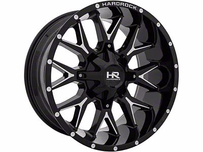 Hardrock Offroad H700 Affliction Gloss Black Milled 8-Lug Wheel; 22x10; -19mm Offset (10-18 RAM 2500)