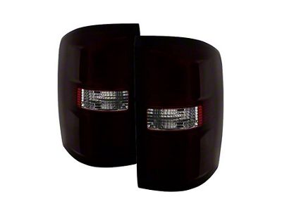 LED Tail Lights; Red Housing; Smoked Lens (14-18 Sierra 1500 w/ Factory Halogen Tail Lights)