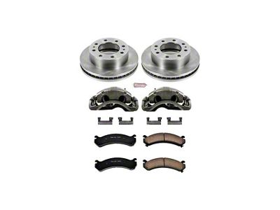 PowerStop OE Replacement 8-Lug Brake Rotor, Pad and Caliper Kit; Front (07-10 Sierra 2500 HD)