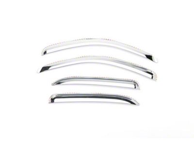 Putco Element Chrome Window Visors; Channel Mount; Front and Rear (07-14 Sierra 2500 HD Crew Cab)