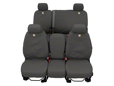 Covercraft SeatSaver Custom Second Row Seat Cover; Carhartt Gravel (20-23 Sierra 2500 HD Crew Cab w/ Fold-Down Armrest)