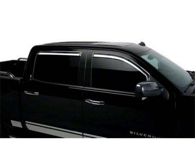 Putco Element Chrome Window Visors; Front and Rear (15-19 Silverado 3500 HD Crew Cab)