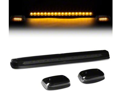 Amber LED Cab Roof Lights; Smoked (07-14 Silverado 2500 HD)