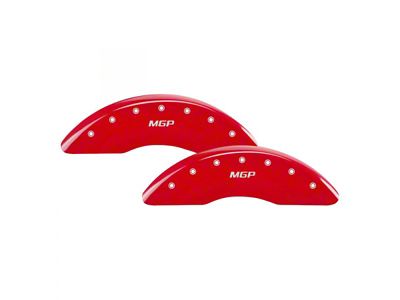 MGP Red Caliper Covers with MGP Logo; Front and Rear (11-19 Sierra 3500 HD SRW)