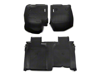 Proven Ground Precision Molded Front and Rear Floor Liners; Black (20-23 Sierra 2500 HD Crew Cab w/o Rear Seat Storage)