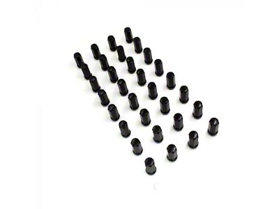 Black Bulge Acorn Lug Nut Kit; 14mm x 1.5; Set of 32 (07-23 Silverado 2500 HD)