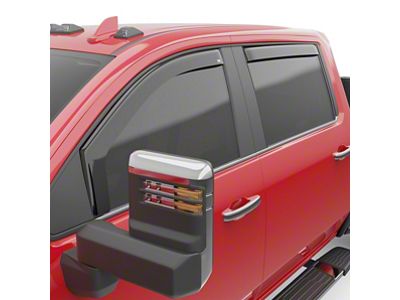 EGR In-Channel Window Visors; Front and Rear; Dark Smoke (20-23 Sierra 2500 HD Crew Cab)
