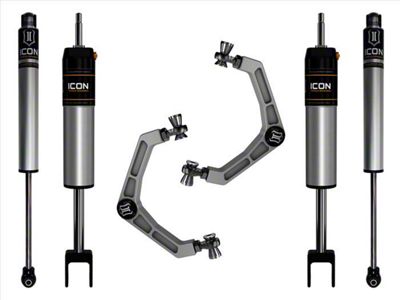 ICON Vehicle Dynamics 0 to 2-Inch Suspension Lift System with Billet Upper Control Arms; Stage 1 (20-23 Silverado 3500 HD)