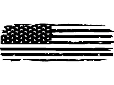 Tailgate Tattered Flag Decal; Gloss Black (07-23 Sierra 2500 HD)