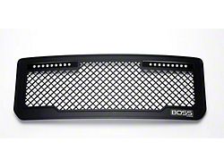 Putco Boss Mesh Upper Grille Insert with 10-Inch LED Light Bars; Black (15-19 Sierra 2500 HD)
