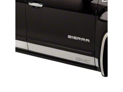 Putco Stainless Steel Rocker Panels with GMC Logo (15-19 Sierra 3500 HD Crew Cab DRW w/ 8-Foot Long Box)