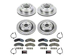 PowerStop OE Replacement 8-Lug Brake Rotor and Pad Kit; Front and Rear (20-23 Silverado 2500 HD)
