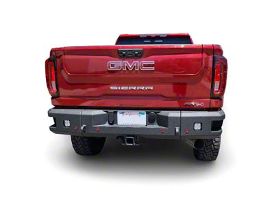 Chassis Unlimited Attitude Series Rear Bumper; Pre-Drilled for Backup Sensors; Black Textured (20-23 Sierra 2500 HD)
