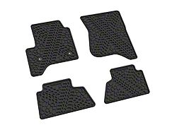 FLEXTREAD Factory Floorpan Fit Tire Tread/Scorched Earth Scene Front and Rear Floor Mats; Black (14-18 Sierra 1500 Crew Cab)