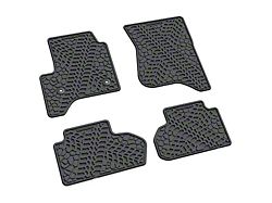 FLEXTREAD Factory Floorpan Fit Tire Tread/Scorched Earth Scene Front and Rear Floor Mats; Grey (14-18 Sierra 1500 Double Cab)